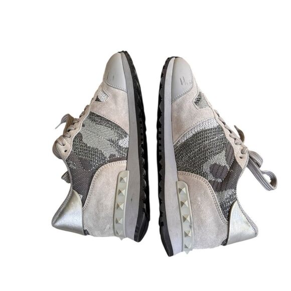 Valentino Garavani Rockrunner sneakers in camouflage suede and mesh grey 38.5 - Picture 6 of 14